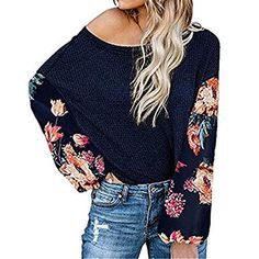 FengGa Women Cold Shoulder Long Bell Sleeve Sweatshirt Pullover Tops Blouse Shirt