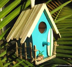 Vogelhaus Nistkasten hangemacht DER RENNER AUS FRANKREICH türkis