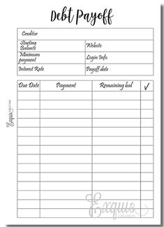 Debt Payoff Inserts Planners, Debt Payoff Printables, Credit Cards Debt, Budget Planner, Credit Card Debt Payoff, Savings Plan, Paying Off Credit Cards, Monthly Budget