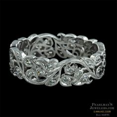 Wedding Bands Diamond Band Nouveau Style I Usually Like 18kt White Gold Diamond Fl Beverley K Wedding Band Along The Leafs Are Fine Crafted Detail Migrain Design Ring Measures 5 5mm In Width And Is Set