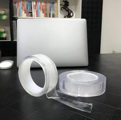 Tear by Hand Leather ATack Clear Double-Sided Tape Curtains and Craft Wall Safe Heavy Duty Double Sides Self Sticky Wall Fabric Tape for Wood Templates 3-Pack Furniture 1 Inch x 20 Yards