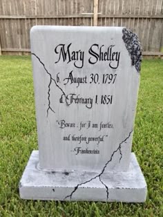 awesome gravestone idea would have to make it so the stone was being held together with bolts and brackets much more fitting