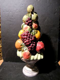 28 Best Vintage Ceramic Topiary And Centerpieces Images On Pinterest Lovely Tall Ceramic Pedestal Fruit Tree Centerpiece Holland Mold 18 Hand Made Centerpieces