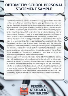 Optometry school admission essay