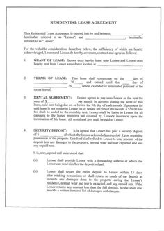residential lease agreement free