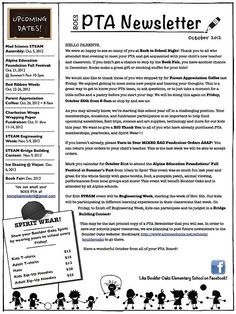 pta newsletter templates