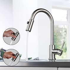 Robinet Pour /Évier De Cuisine pivot de 360 degr/és lavabo robinet Robinet Petito Robinets de cuisine// Robinet de cuisine mizzo Robinet Mitigeur en acier inoxydable