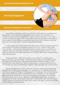 personal statement physiotherapy band 5