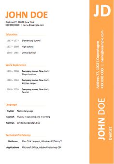 resume samples free download word