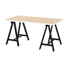 IKEA LERBERG Desk Leg Trestle Modern Sawhorse Grey 801.307.76