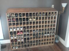 Old Post Office Mail Sorter C1925 Decor Pinterest Post Office Wooden Mail Sorter Repurposed As Shoe Shelf All Kidy Shoes
