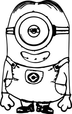 Cool Smile Minions Coloring Page