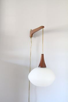 Vintage Mid Century Teak Danish Modern Wall Mount Swivel Hanging Vintage Mid Century Teak Danish Modern Wall Mount By Fernhillrd