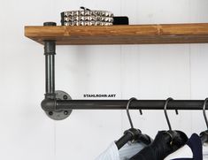 30+ Rohrregal Ideen | rohrregal, regal, röhrenregale VINTAGE WANDREGAL 45CM Ziegelform Holz Regal Küchenregal