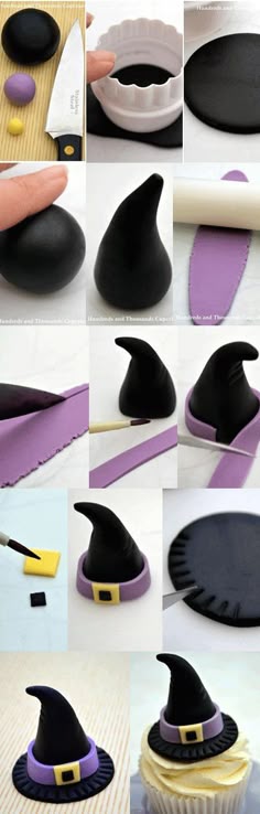 witchs hat halloween cupcake decoration