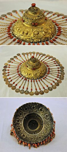 71 best baa baa lama images on pinterest fascinators ethnic jewelry antique original ottoman gold washed solid silver bridal head pieace with coral