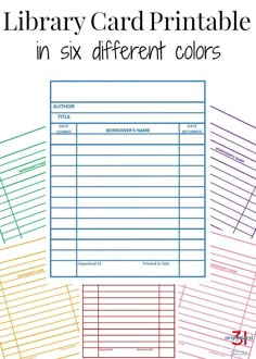 library checkout cards template