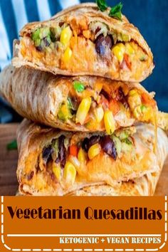 These Vegetarian Quesadillas are the best quick weeknight dinner or lunch! Filled with black beans, sweet potato and avocado these are healthy and delicious!