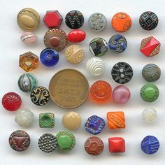 1920/'s 24 Czech made Small Black Shank Buttons Vintage Buttons