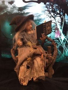 Wizard CDHM 1:12 DOLLSHOUSE sized Halloween Witch Magic Print Alchemist