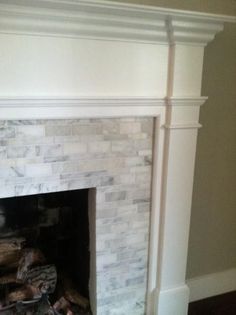 23 Best Tile Ideas Images On Pinterest Fire Places Fireplace Fireplace Mantle And Surround Hand Cut Custom Pattern Tile Calcutta Gold Marble Eventually Re