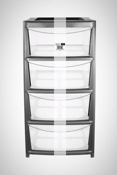 EHC 4 Drawer Large Storage Unit Cabinet for Bedroom//Bathroom Grey