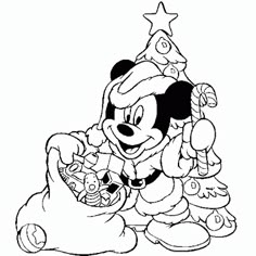 Disney Christmas Coloring Pages Mickey
