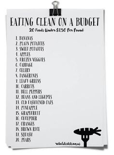 shopping list on a budget