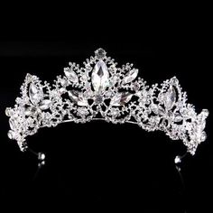 Yean Couronne Baroque Vintage Diad/ème Verte Strass Serre T/ête de Mari/ée Demoiselle dhonneur