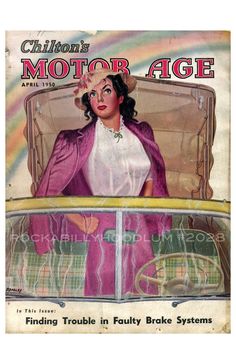 Hot Rod Poster 11/" x 17/" Chilton/'s Motor age May 1951 Drag Race Mechanic Cover