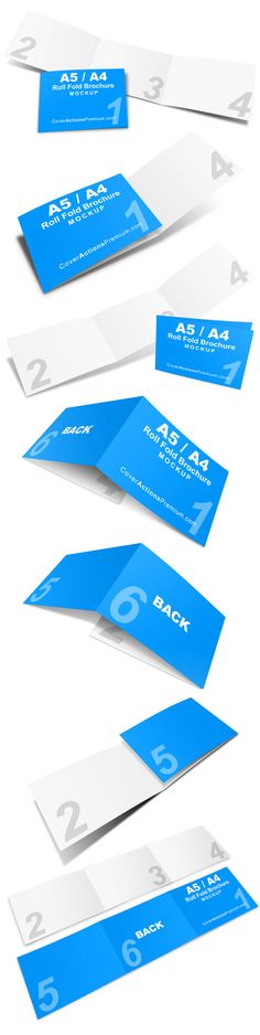 5 Panel 10 Pages Landscape A5 Accordion Fold Brochure Mockup Set - landscape brochure 5 Panel 10 Pages Landscape A5 Accordion Fold Brochure Mockup Set - landscape brochure