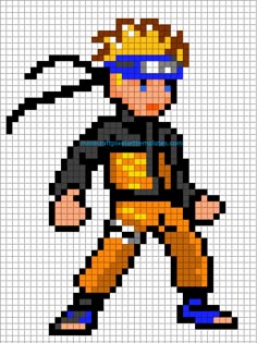 dragon ball goku perler bead pattern pixel art pinterest goku