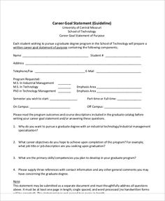 Writing a personal goal statement for graduate school