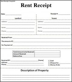 free rental receipt template word