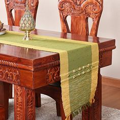 Orien Home Vintage Bronzing Table Runner Tablecloth Tassel Tea Cup Table Cloth Mats 33x180CM, Black