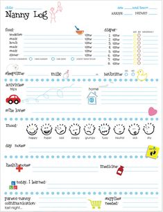 baby schedule template for nanny