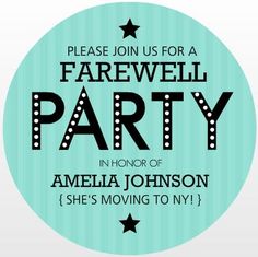 free printable invitation templates going away party party ideas