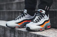Nike Air Max 95 PRM Wolf GreySafety Orange Nike Air Max 95 PRM Wolf GreySafety Orange