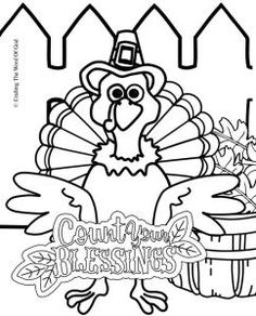 Count Your Blessings Turkey Coloring Page
