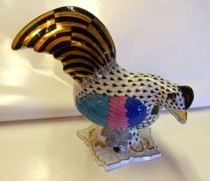 HEREND PEACE DOVE w// BRANCH PORCELAIN FIGURINE RARE TURQUOISE FLAWLESS $375