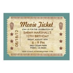 17 best movie ticket invitation template images invite ticket movie ticket invitation template