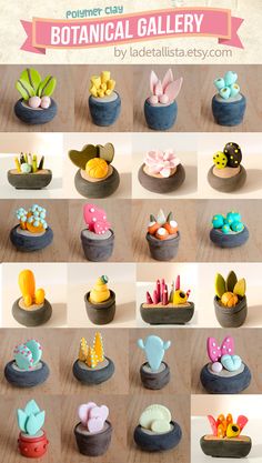 Cute polymer clay miniature <strong>щенок из глины мастер класс</strong> plants gallery, by Iratxe Maruri - Galería botánica de La Detallista: plantitas de arcilla polimérica