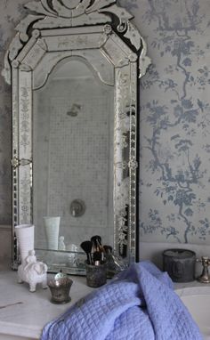 127 Best Bathroom Mirrors Images Restroom Decoration Bath Room Chinoiserie Chic Powder Room Diy Mirror Gl Wallpaper