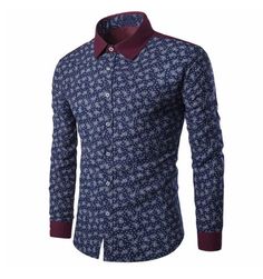 COOFANDY Mens Fashion Big and Tall Turn Down Collar Long Sleeve Star Print Casual Shirts