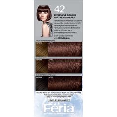 Feria Fashion Metallics Multi Faceted Shimmering Colour 42 Dark L Oreal Paris Feria Fashion Metallics Dark Brown