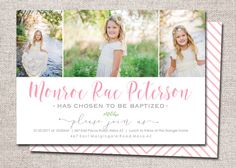 29 Best Girl Baptism Announcement Images Baptism Announcement