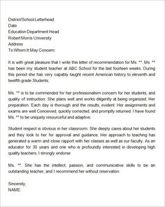 sample letter of recommendation for teaching position reading com letter of recommendation for teaching