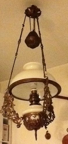Victorian Lamps Antique Hanging Oil Lamp Light Oil Lamp Late 19th Century
