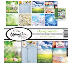 Happy Easter Stripe Paper 2013 5 Sheets Reminisce Scrapbook Papers