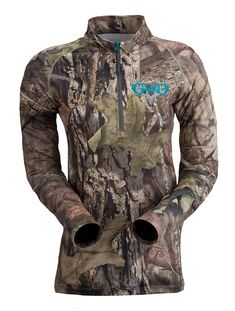 Sisterhood of The Outdoors Ladies Quarter Zip Mossy Oak Womens Performance Camo Top Sisterhood of The Outdoors Ladies Quarter Zip Mossy Oak Womens Performance Camo Top